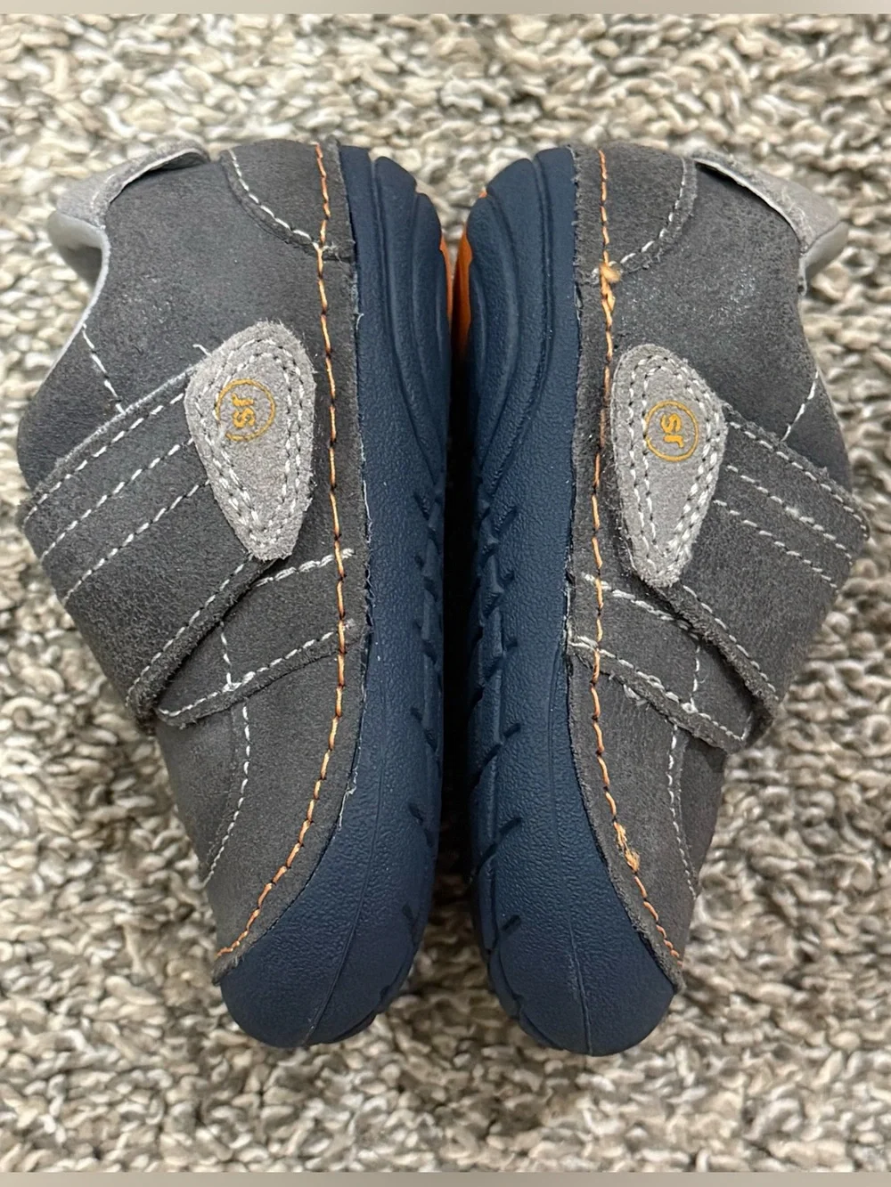 Stride Rite Soft Motion Kellen Shoes Boys 3W Gray Leather First Walker